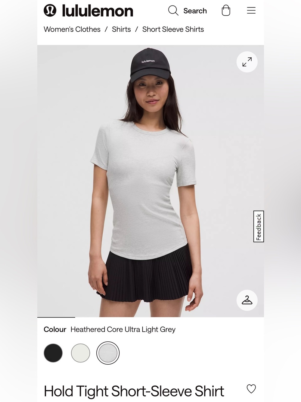 Lululemon Hold Tight short sleeve - heathered grey